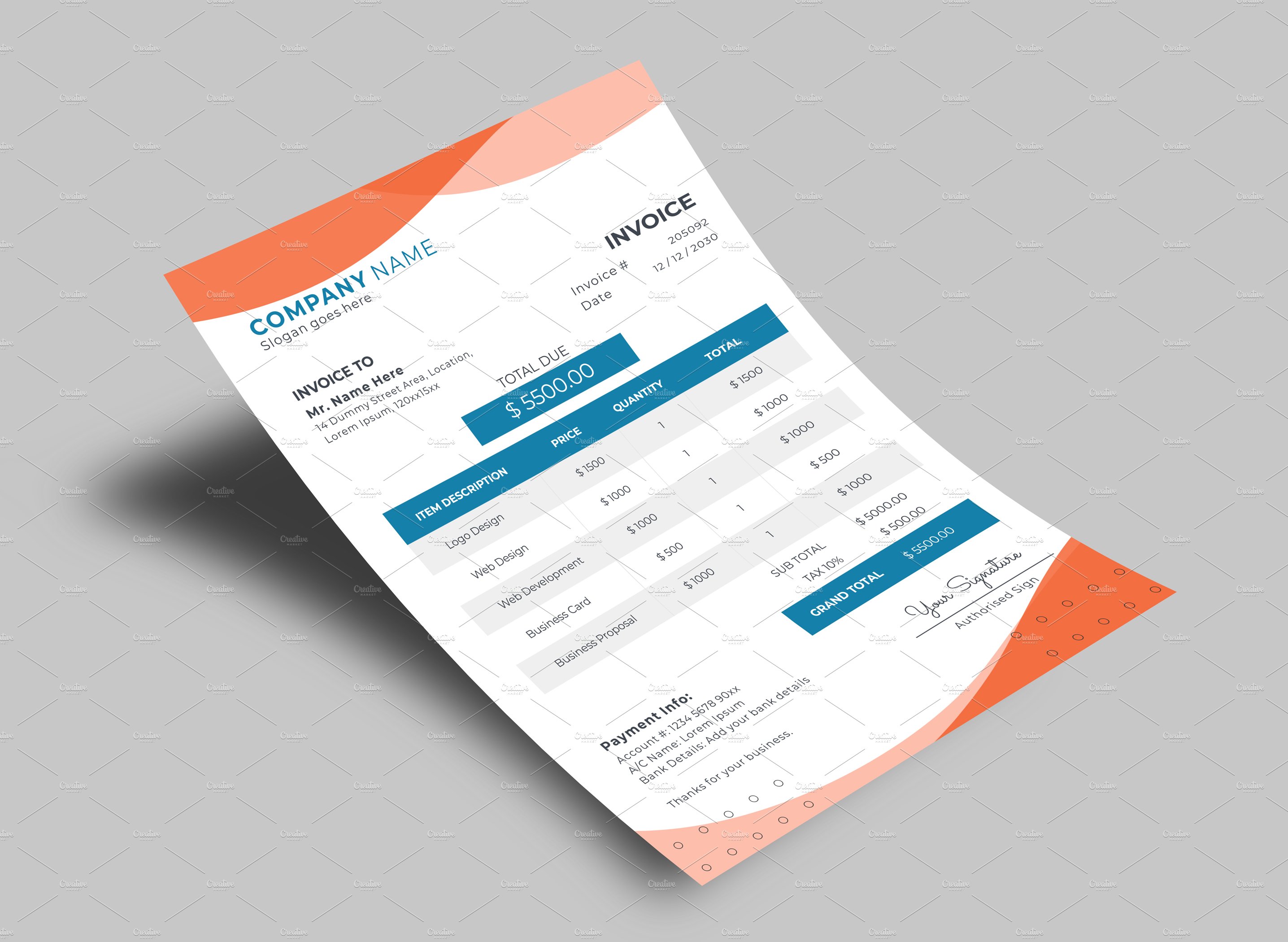 business invoice and letterhead 28929 828