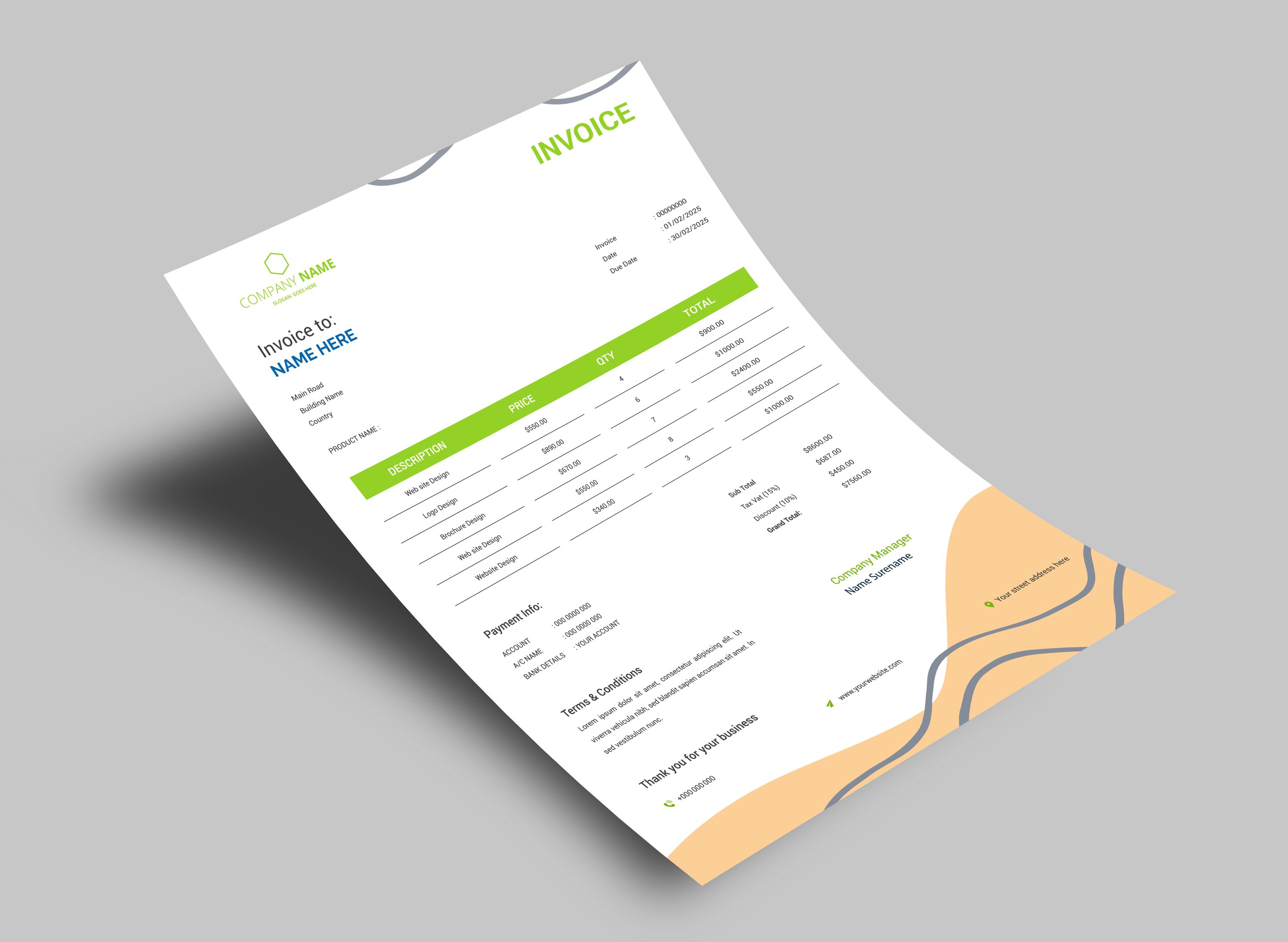 Invoice with Letterhead preview image.