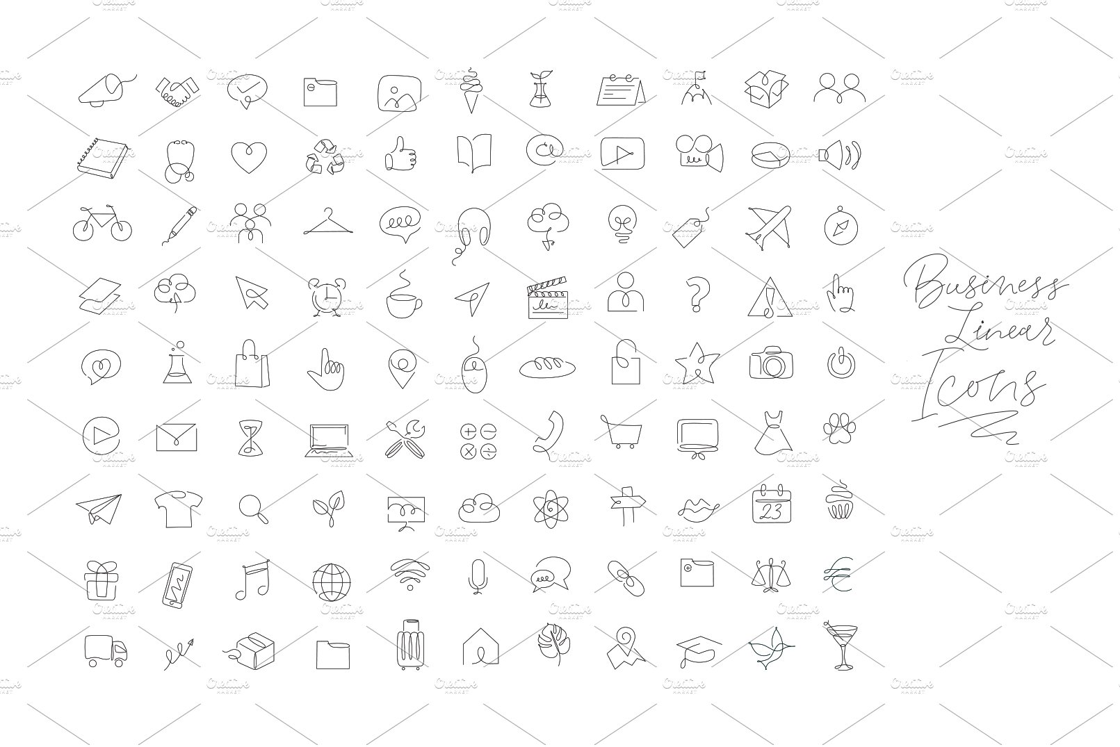 Business Linear Icons preview image.
