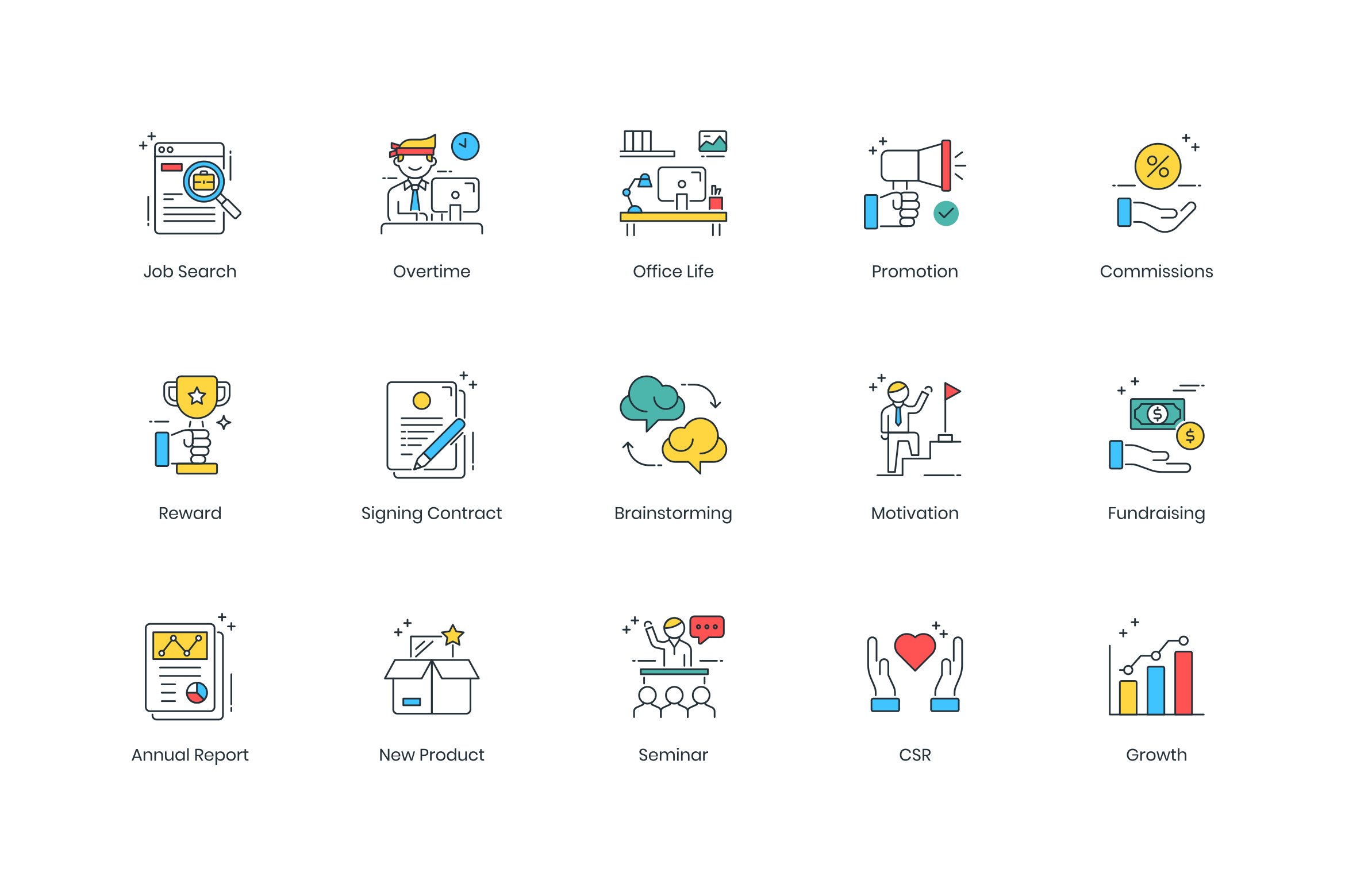 business modern icons elements 4 346