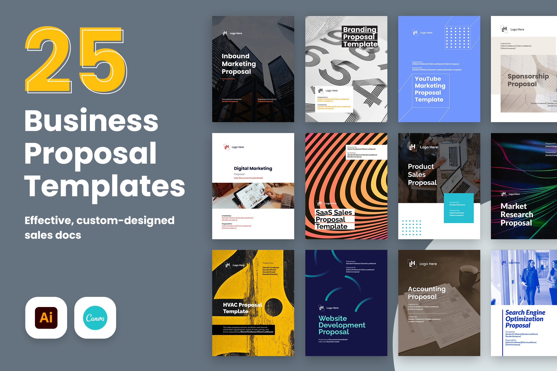 Business Proposal Templates | CANVA cover image.