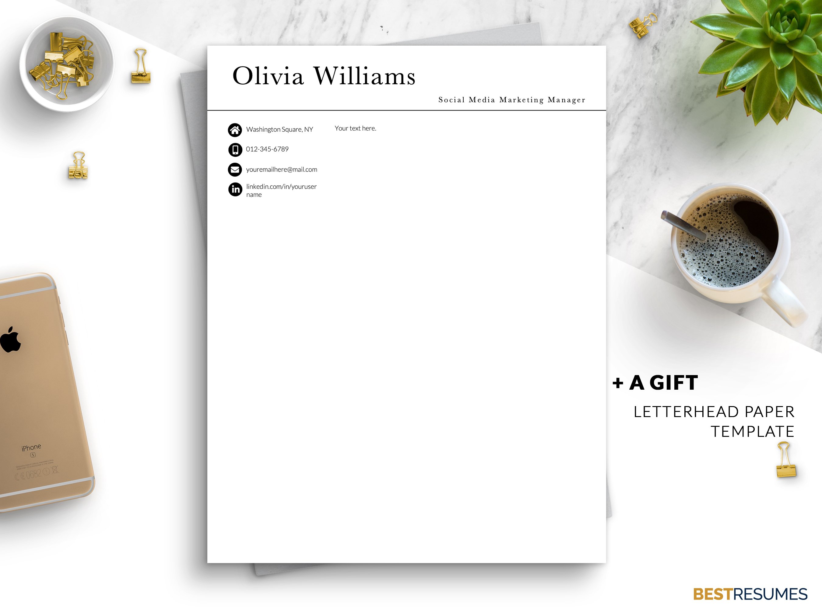 business resume template letterhead olivia williams 146