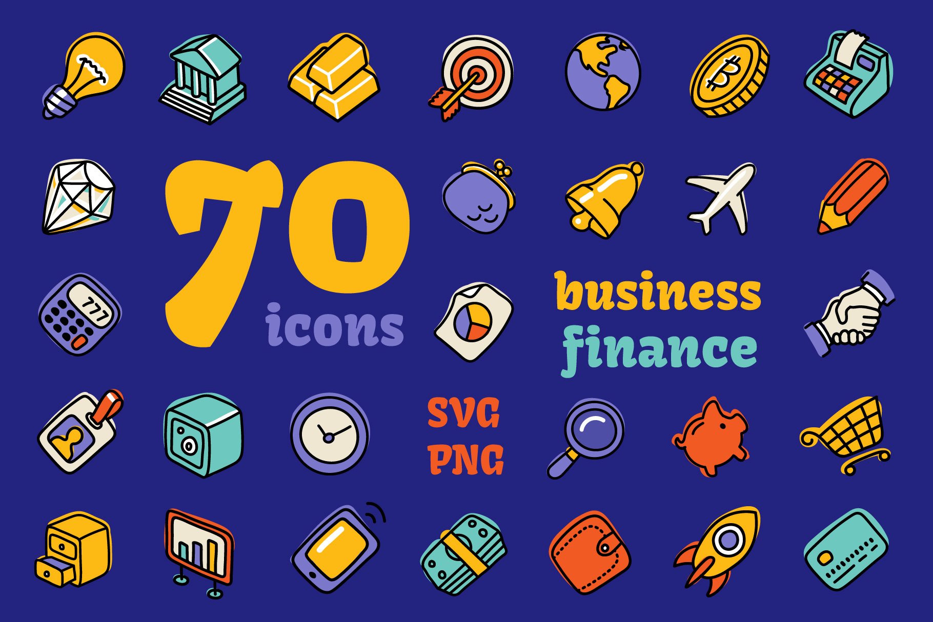 Business&Finance Hand Drawn Icons cover image.
