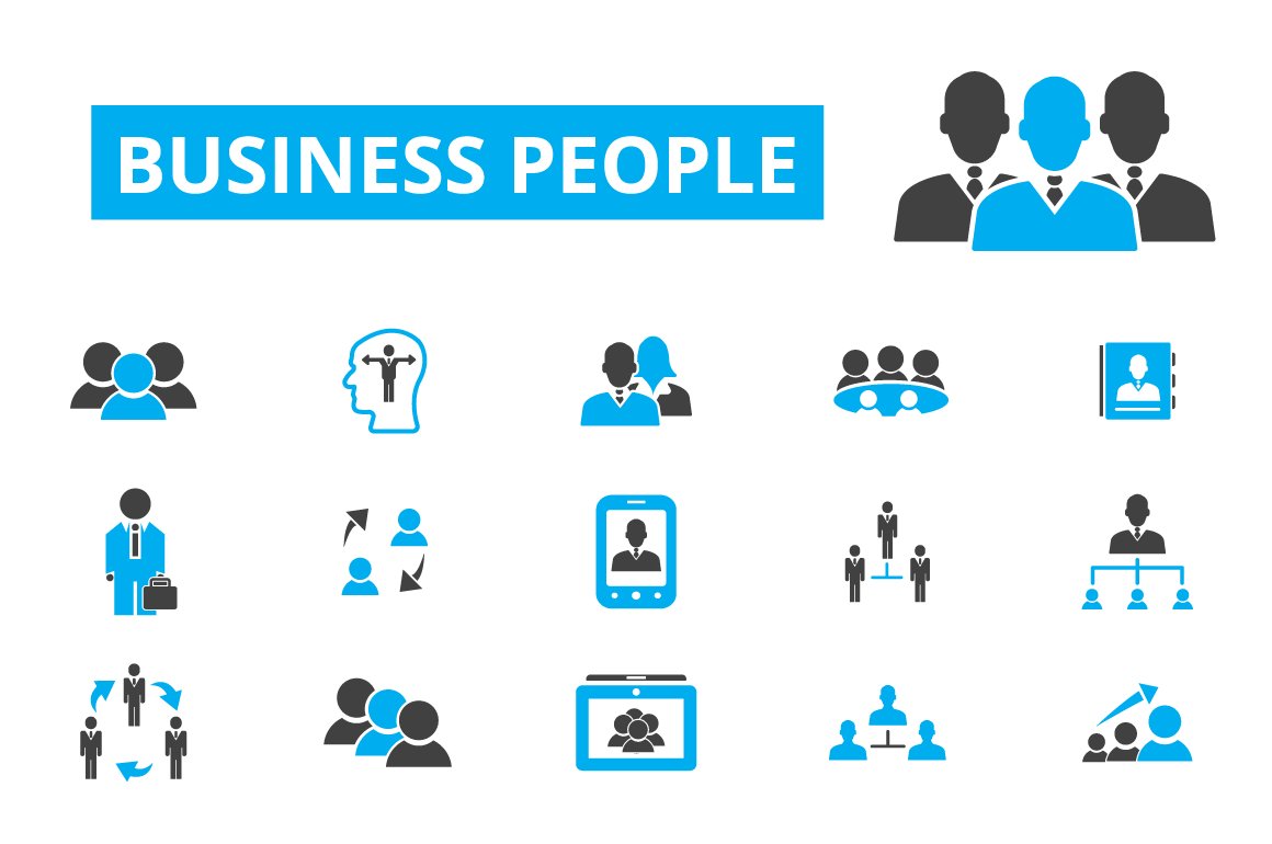 30 business people icons cover image.