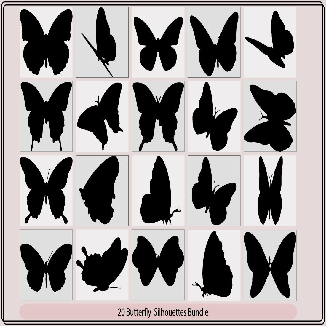 silhouettes of butterflies,butterfly silhouette,Silhouette of a butterfly cover image.