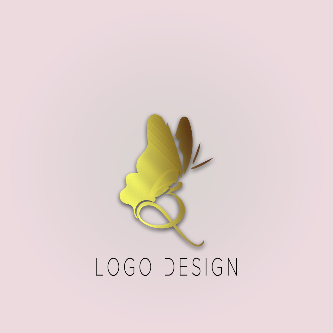 Logo design with a gold leaf.
