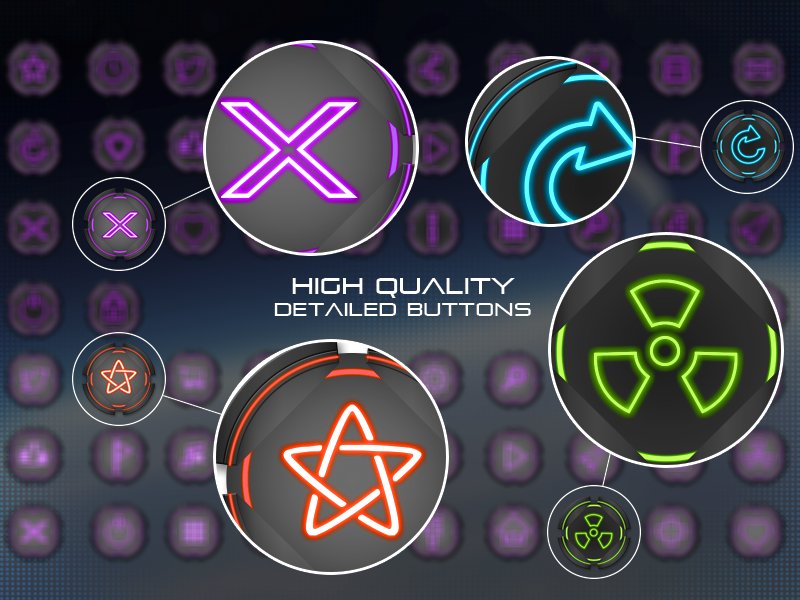 Sci-Fi Buttons preview image.