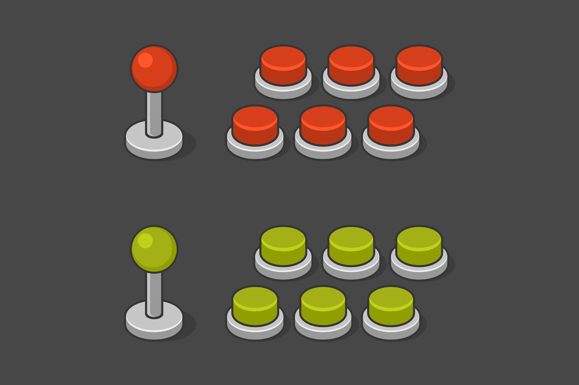Joystick and Gamepad Buttons Set preview image.