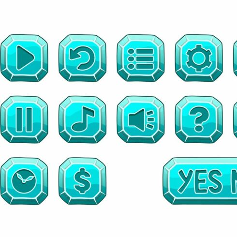 Set of vector wooden buttons. cover image.