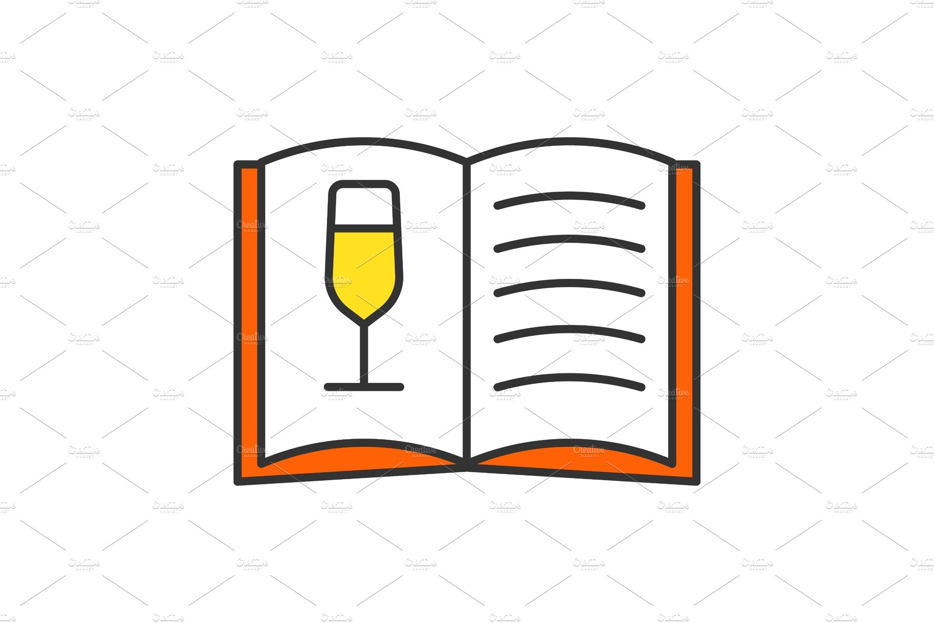 Wine menu color icon cover image.