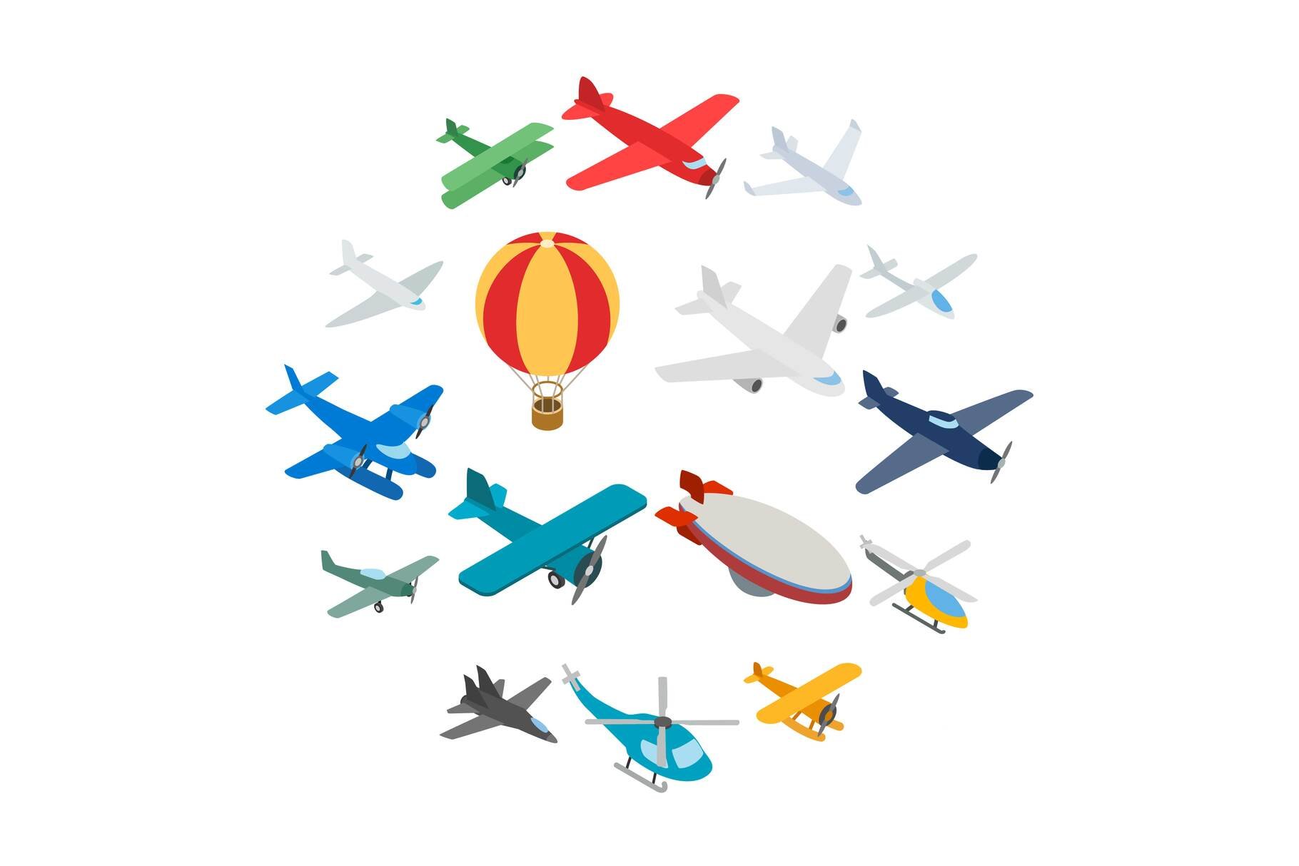 Aviation icons set cover image.