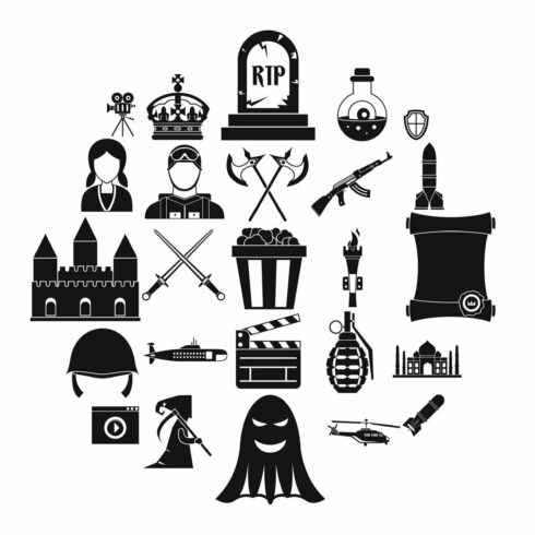 Movie director icons set cover image.