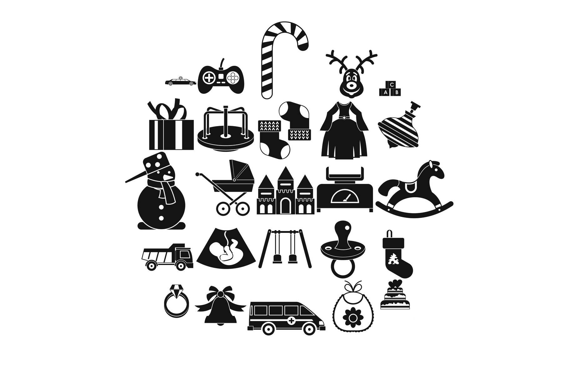 Toy icons set, simple style cover image.
