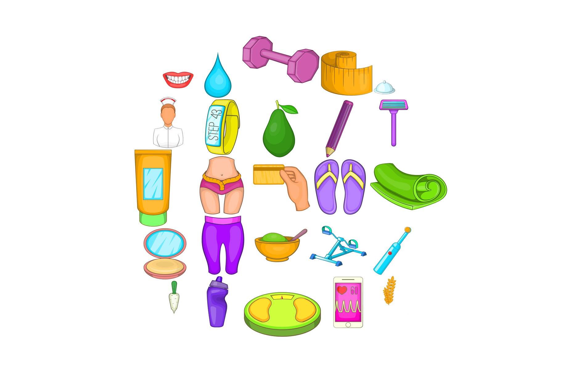 Beauty product icons set cover image.
