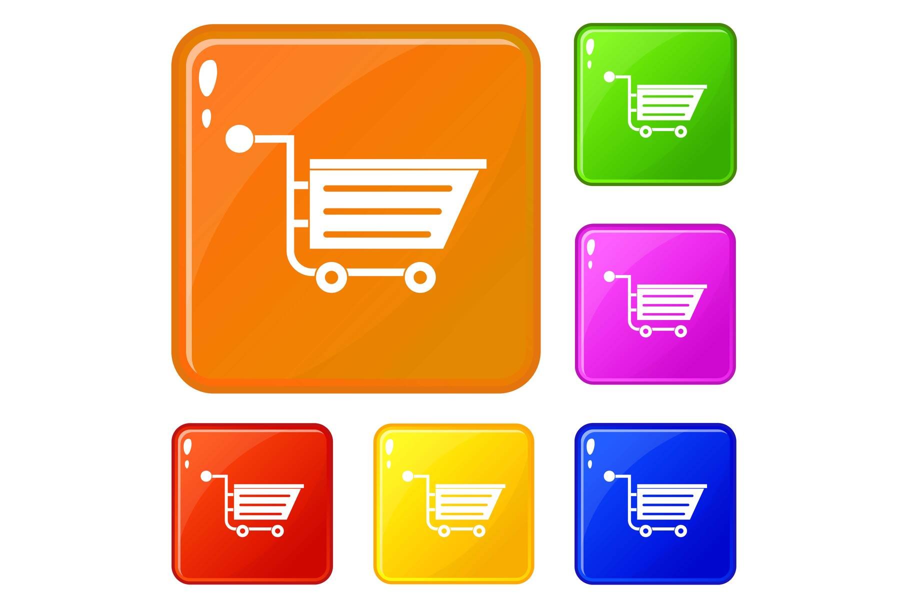 Sale shopping cart icons set vector cover image.