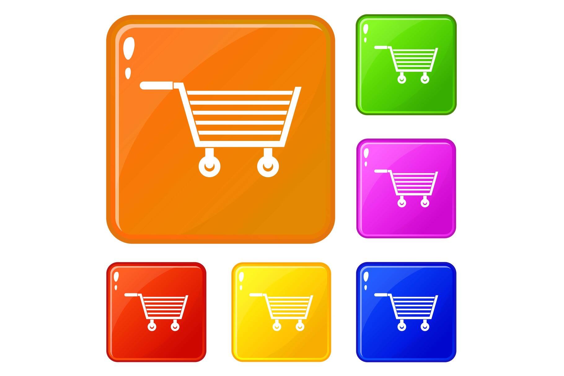 Online shopping icons set vector cover image.