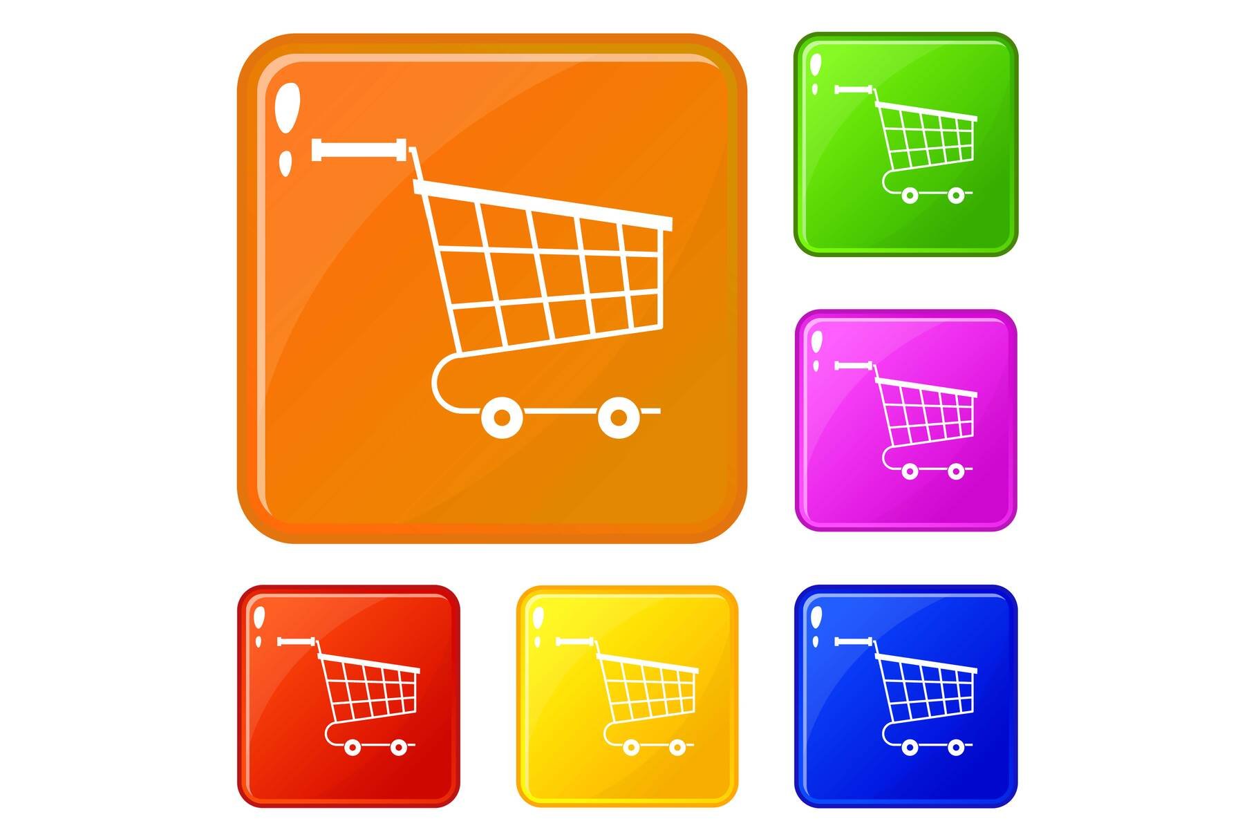 Cart icons set vector color cover image.