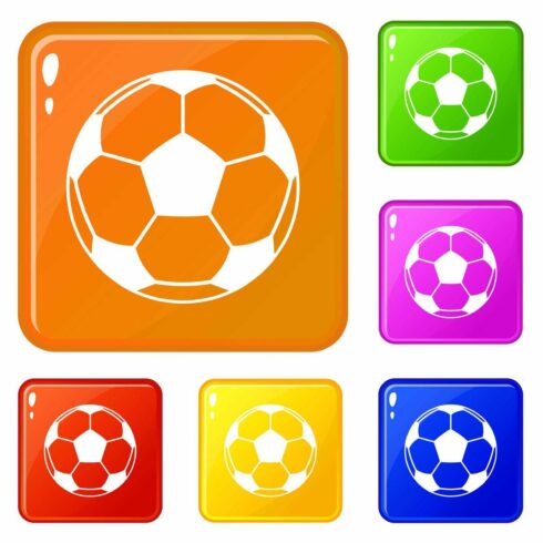 Football or soccer ball icons set cover image.
