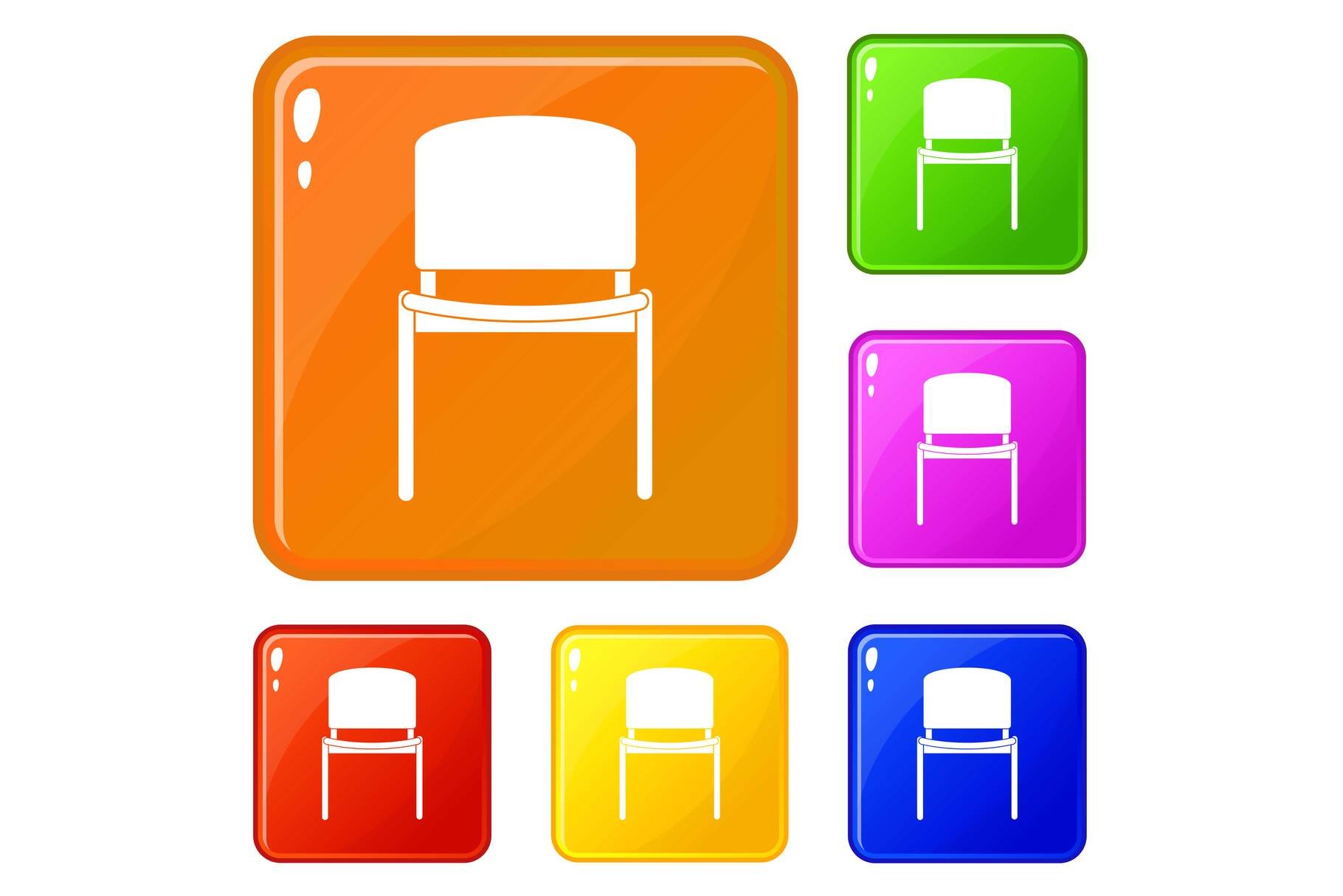 Black office chair icons set vector cover image.