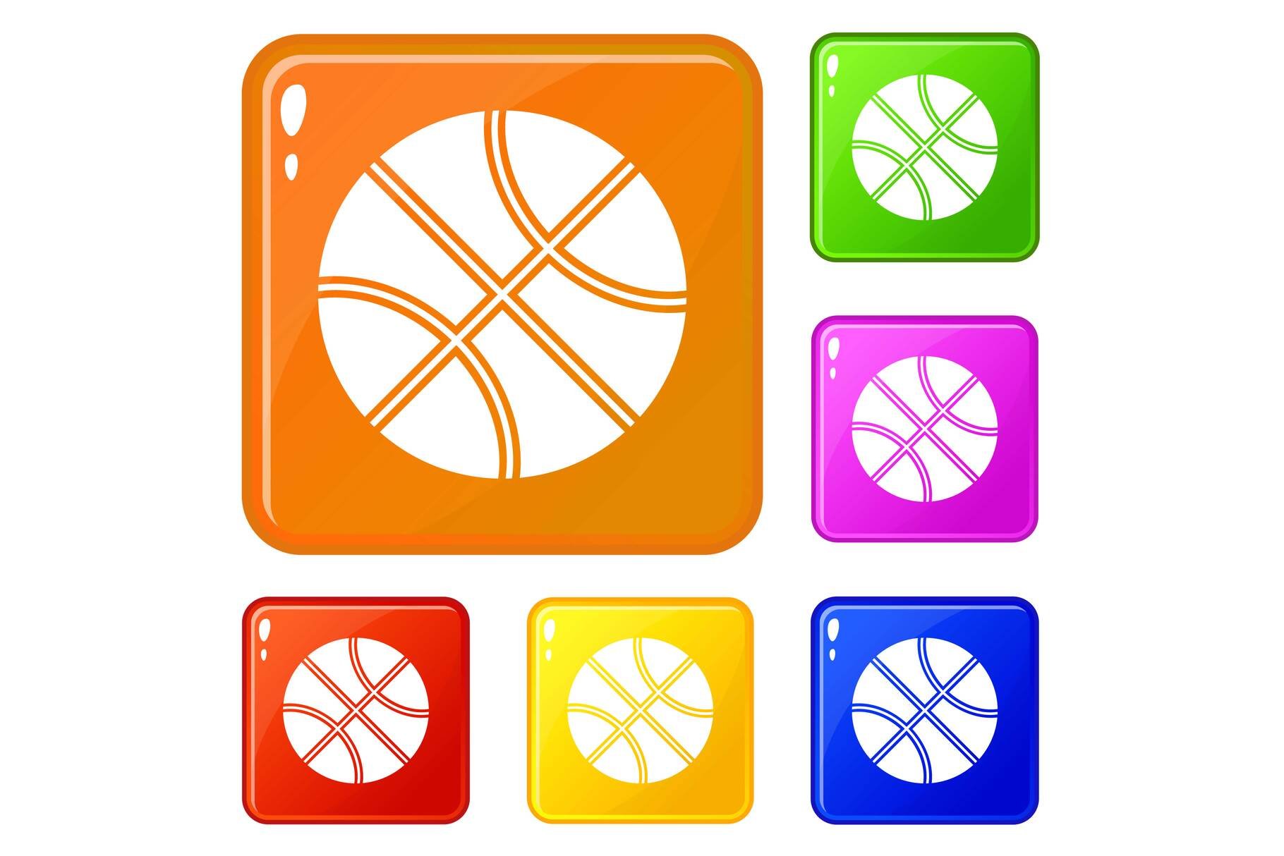 Basketball ball icons set vector cover image.
