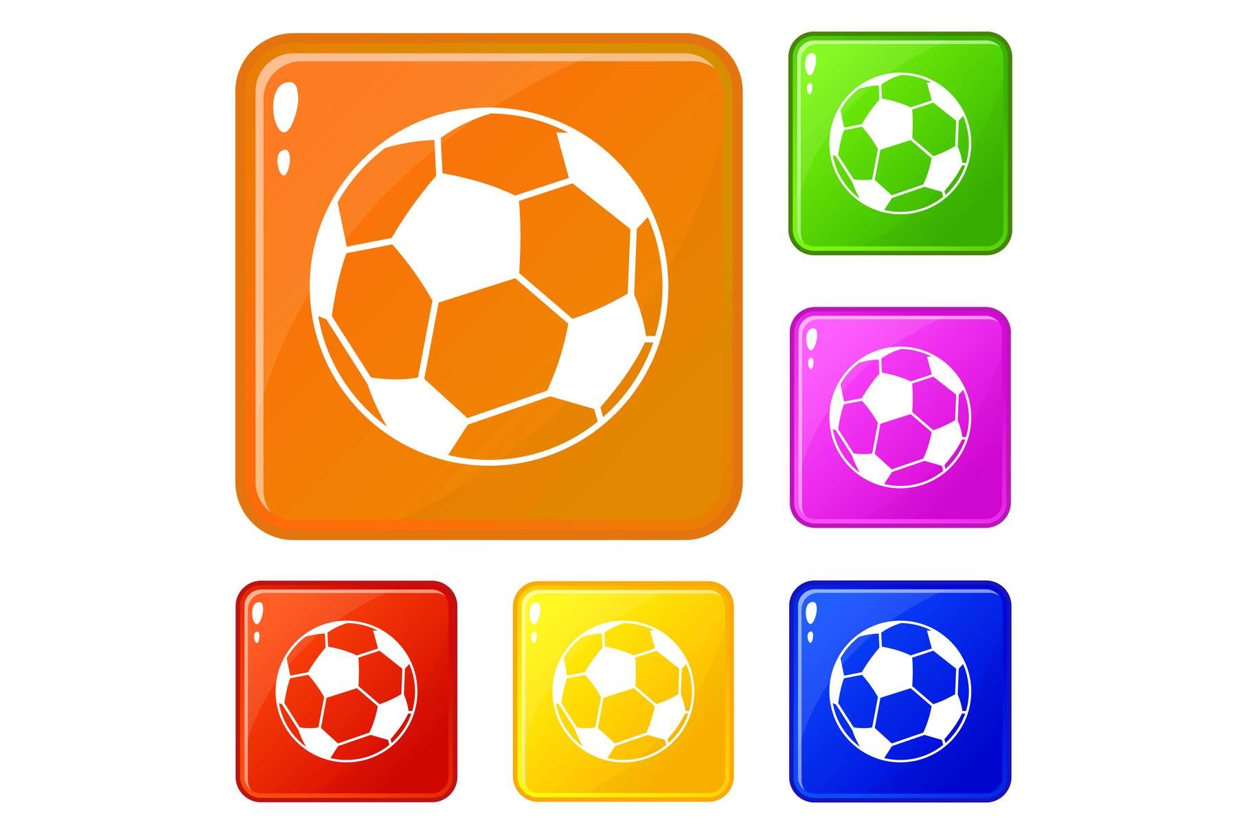 Soccer ball icons set vector color cover image.