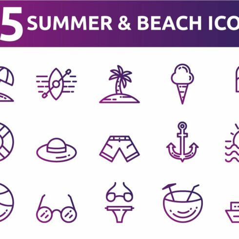 Summer and Beach Icons cover image.