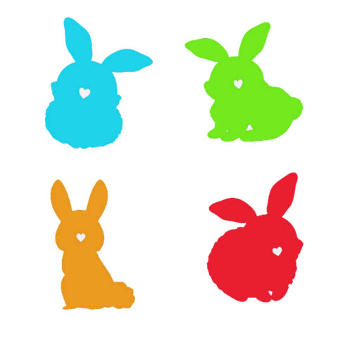 Little Bunny Silhouette Set of Six Neon Colors cover image.