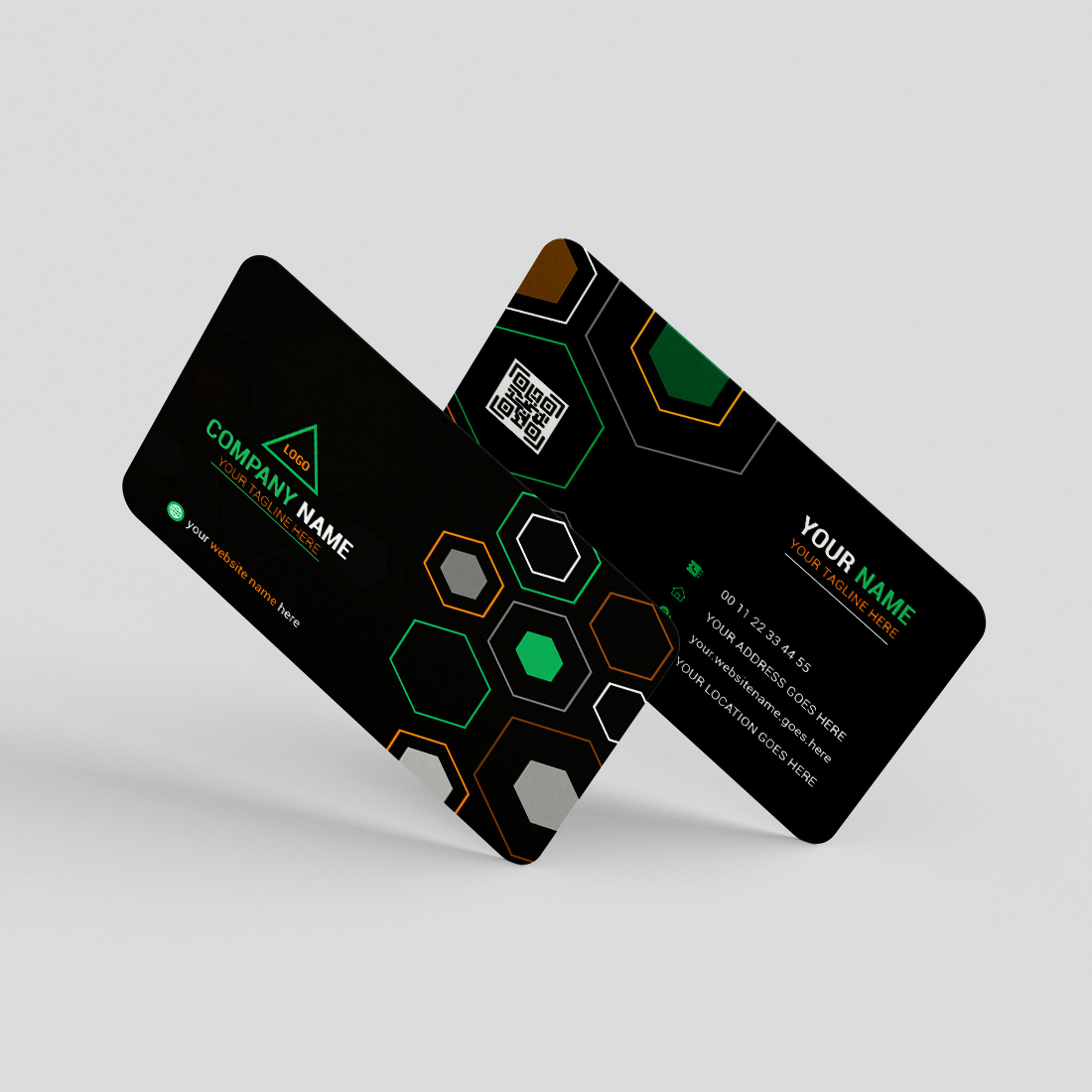 modern professional corporate business card template preview image.