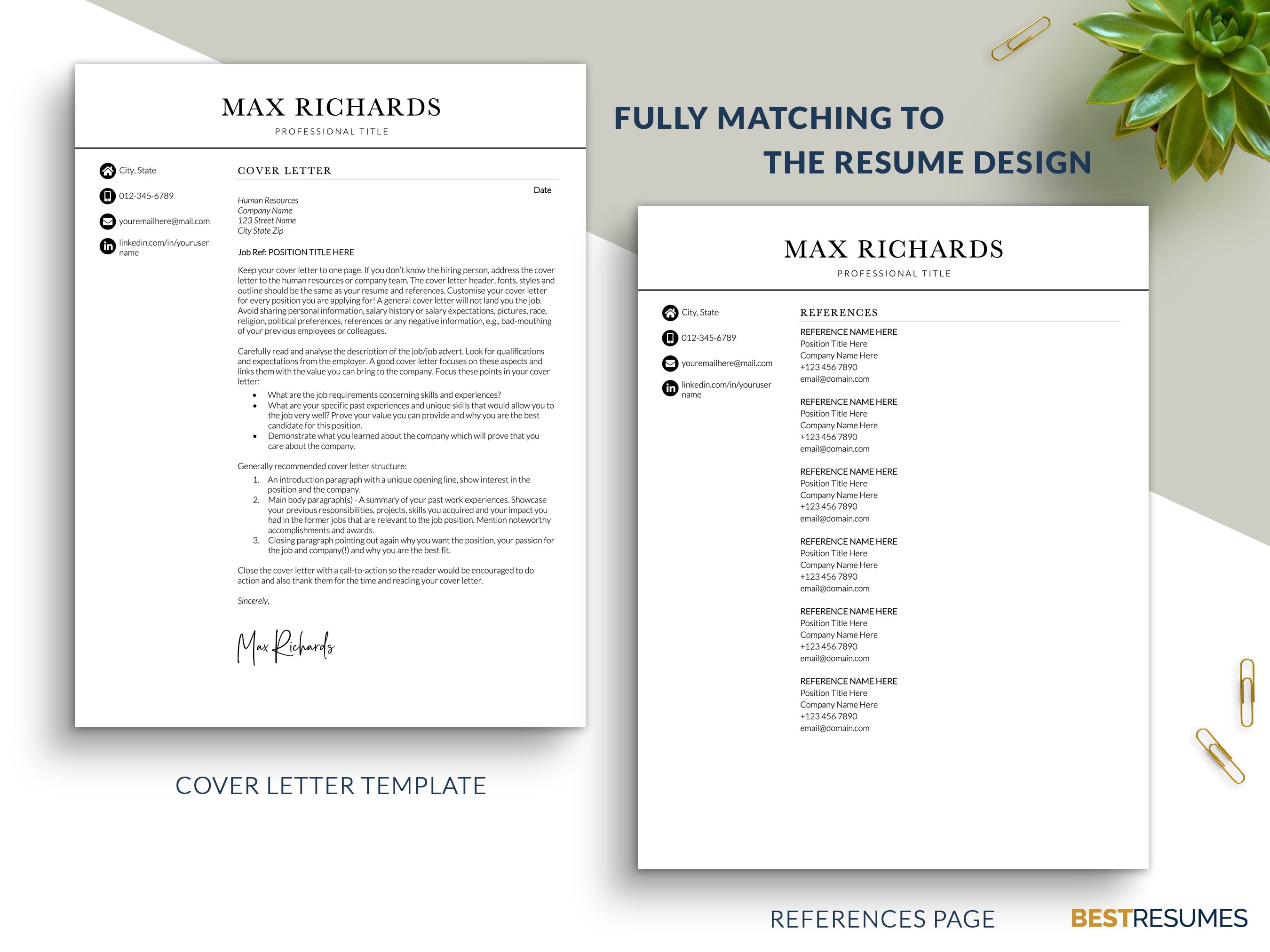 c level resume temaplate cover letter cv resume template references max richards 714