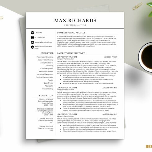 C-Level Resume Template Word cover image.