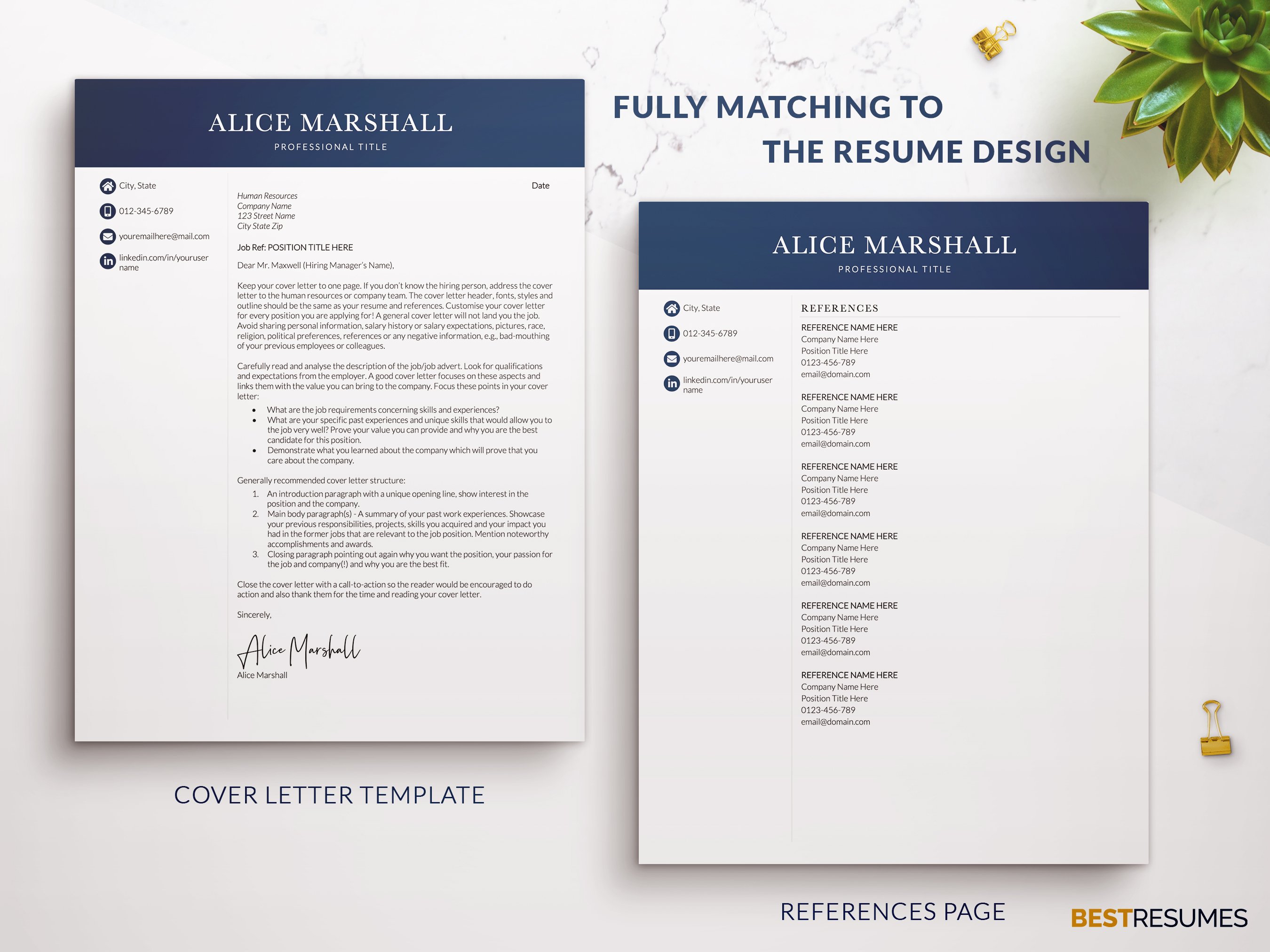 c level resume template cover letter references alice marshall 101