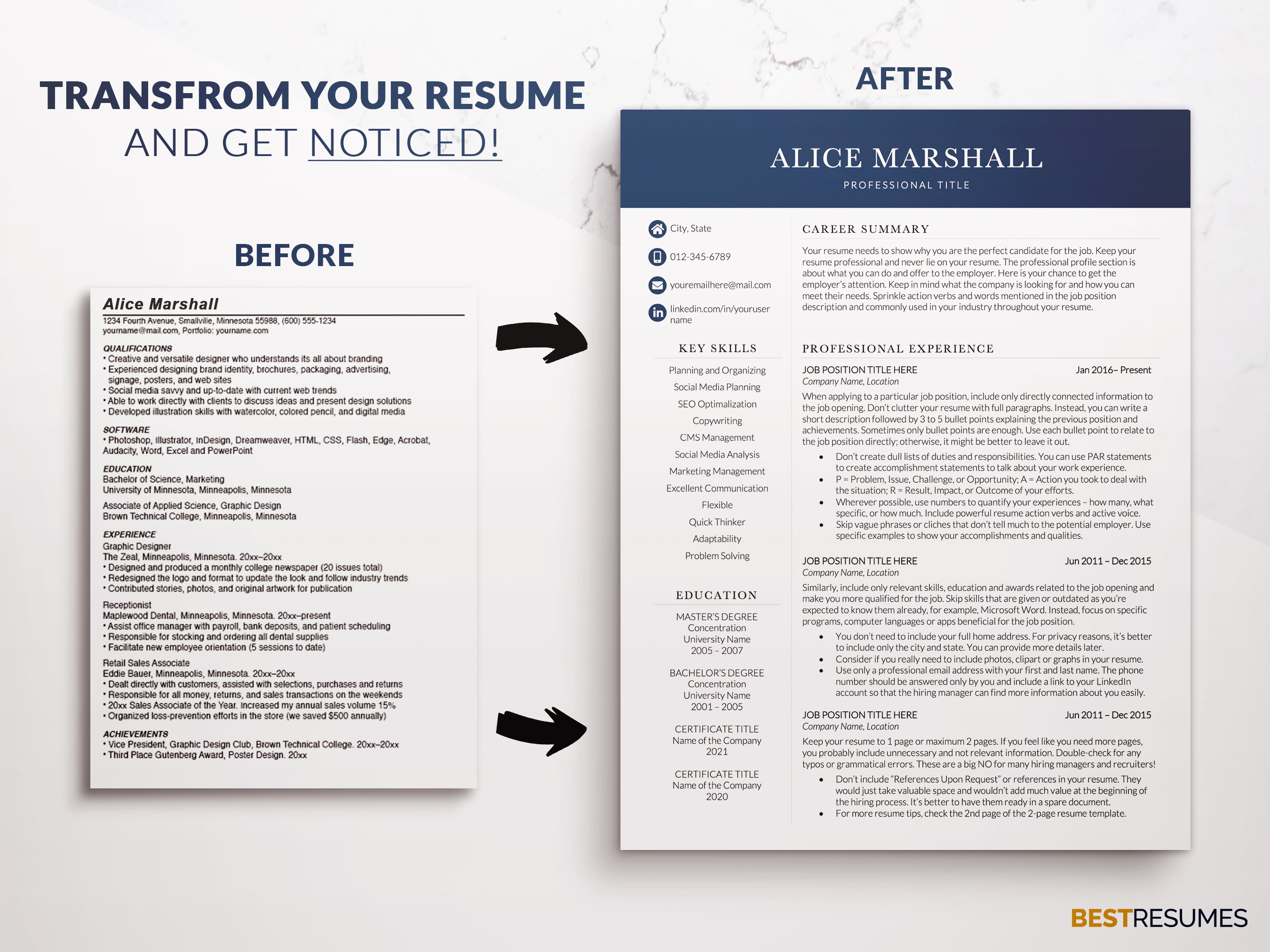 c level resume template resume transformation alice marshall 136