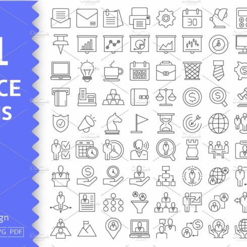 81 Office Icons Set cover image.