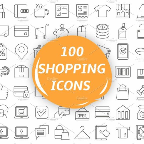 100 Shipping Icons Set cover image.