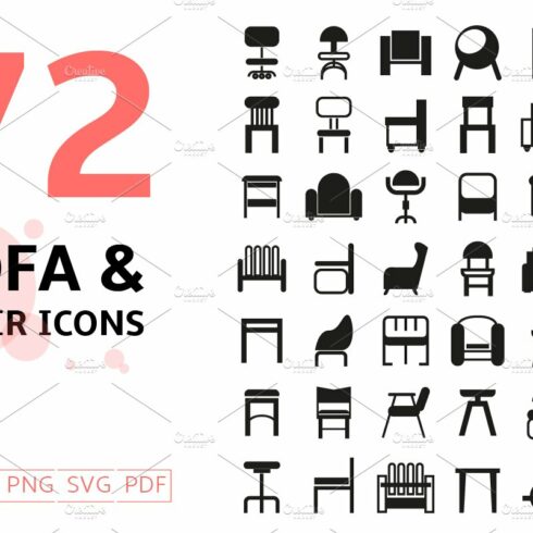 Sofa and Chair Icons Set cover image.