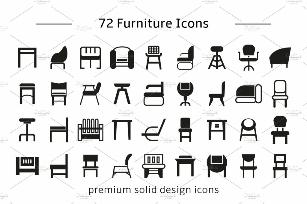 Sofa and Chair Icons Set – MasterBundles