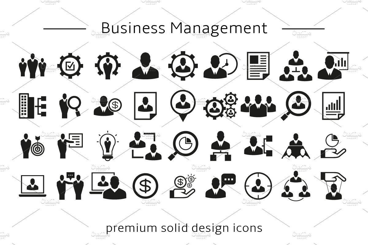 Business Management Icons Set preview image.