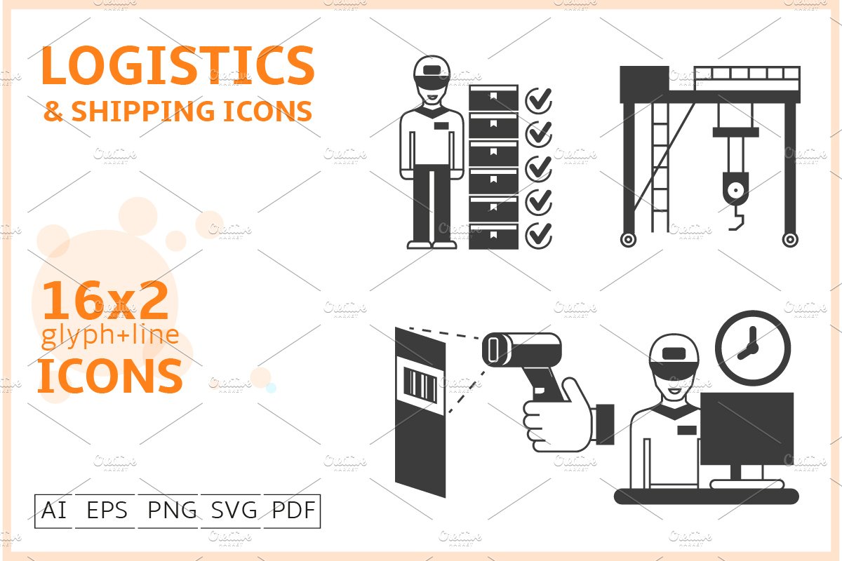Logistics & Shipping Icons Set cover image.