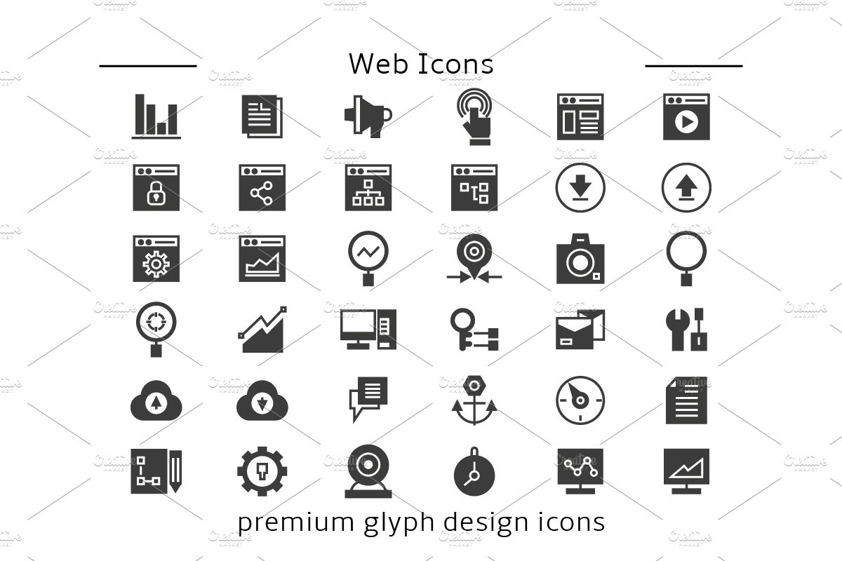 Web UI Icons Set preview image.