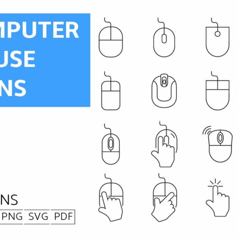 Computer Mouse Line Icons cover image.