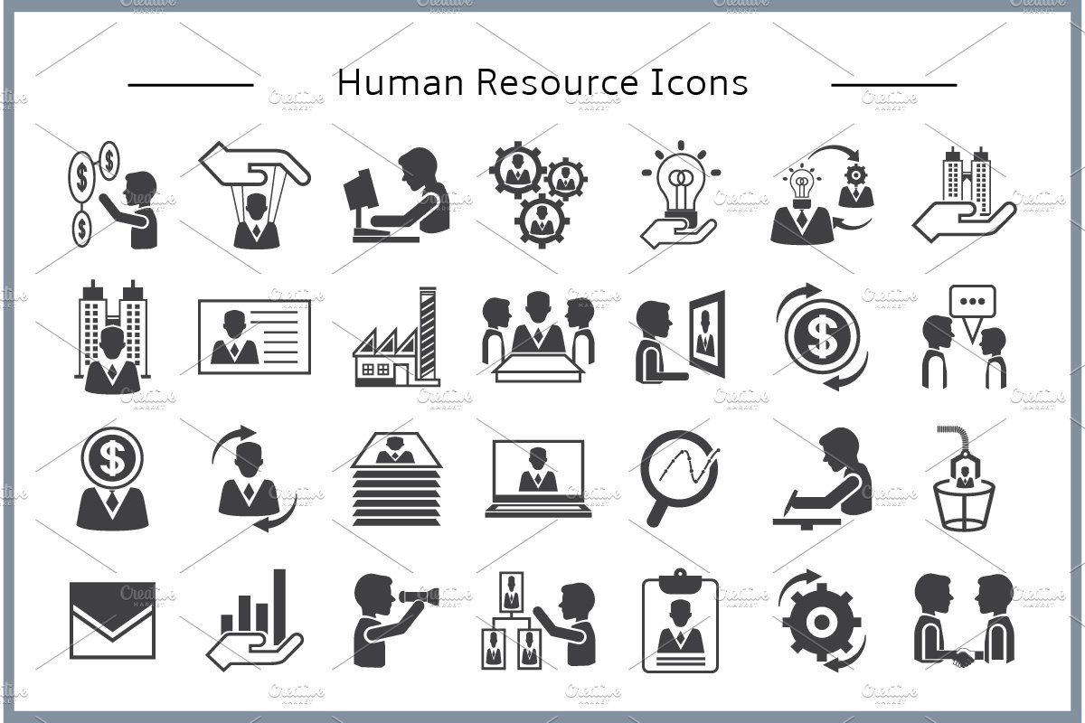 Human Resource Icons Set preview image.