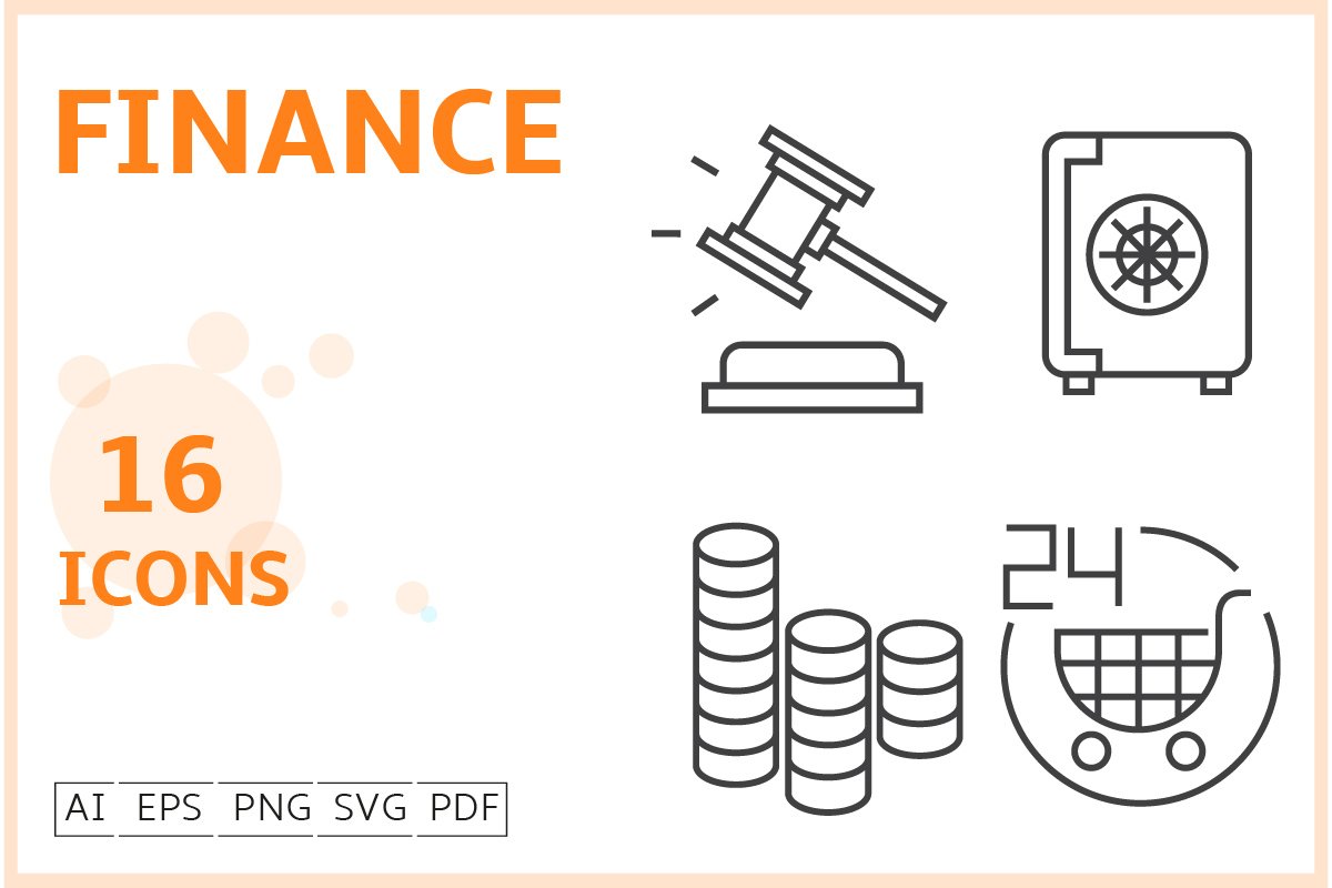Finance Icons Line Vector cover image.