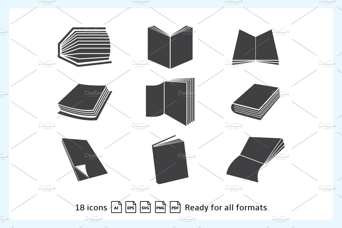 Book Icons Set preview image.