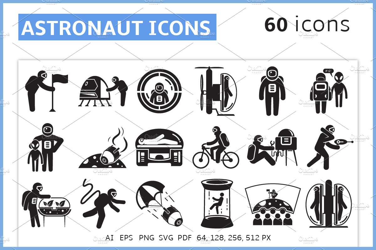 Astronaut Icons and Stick Figures cover image.