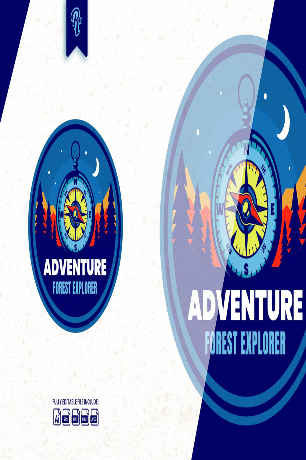 Adventure Compass Badge Logo pinterest preview image.