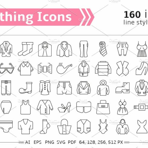 Clothing and Accessories Icons cover image.