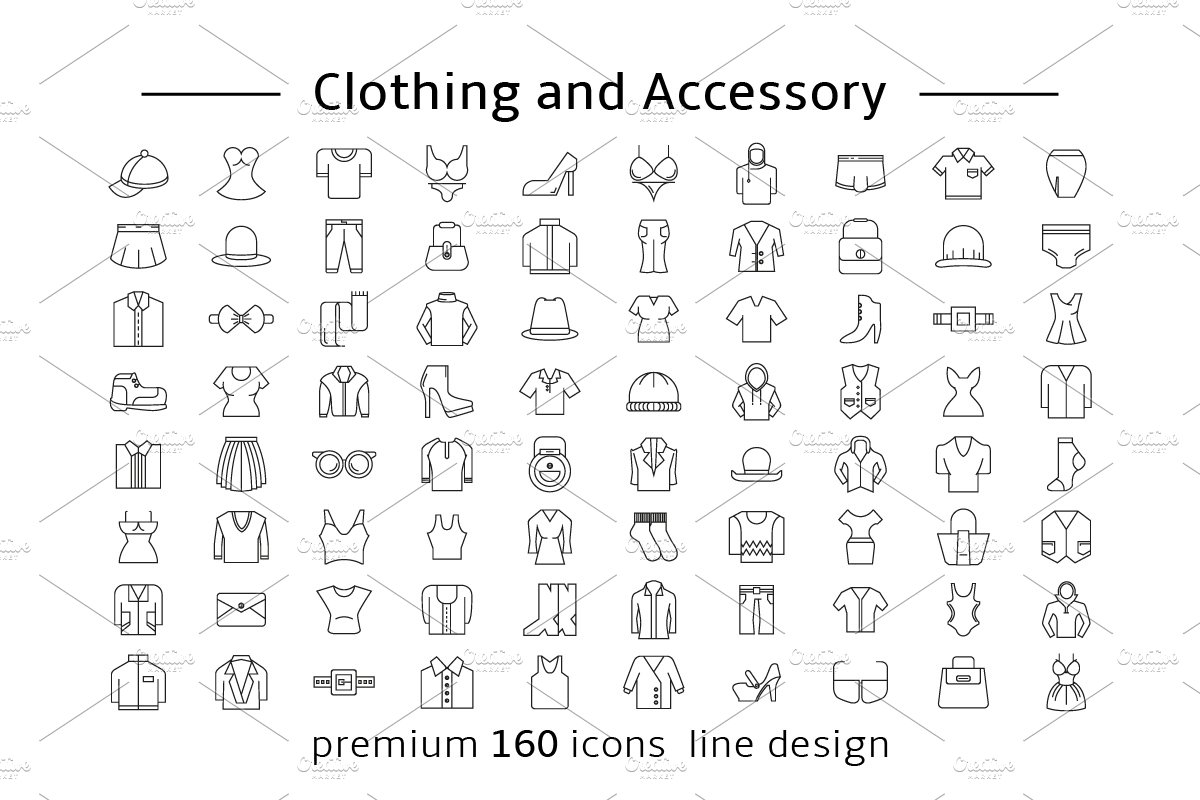 Clothing and Accessories Icons preview image.