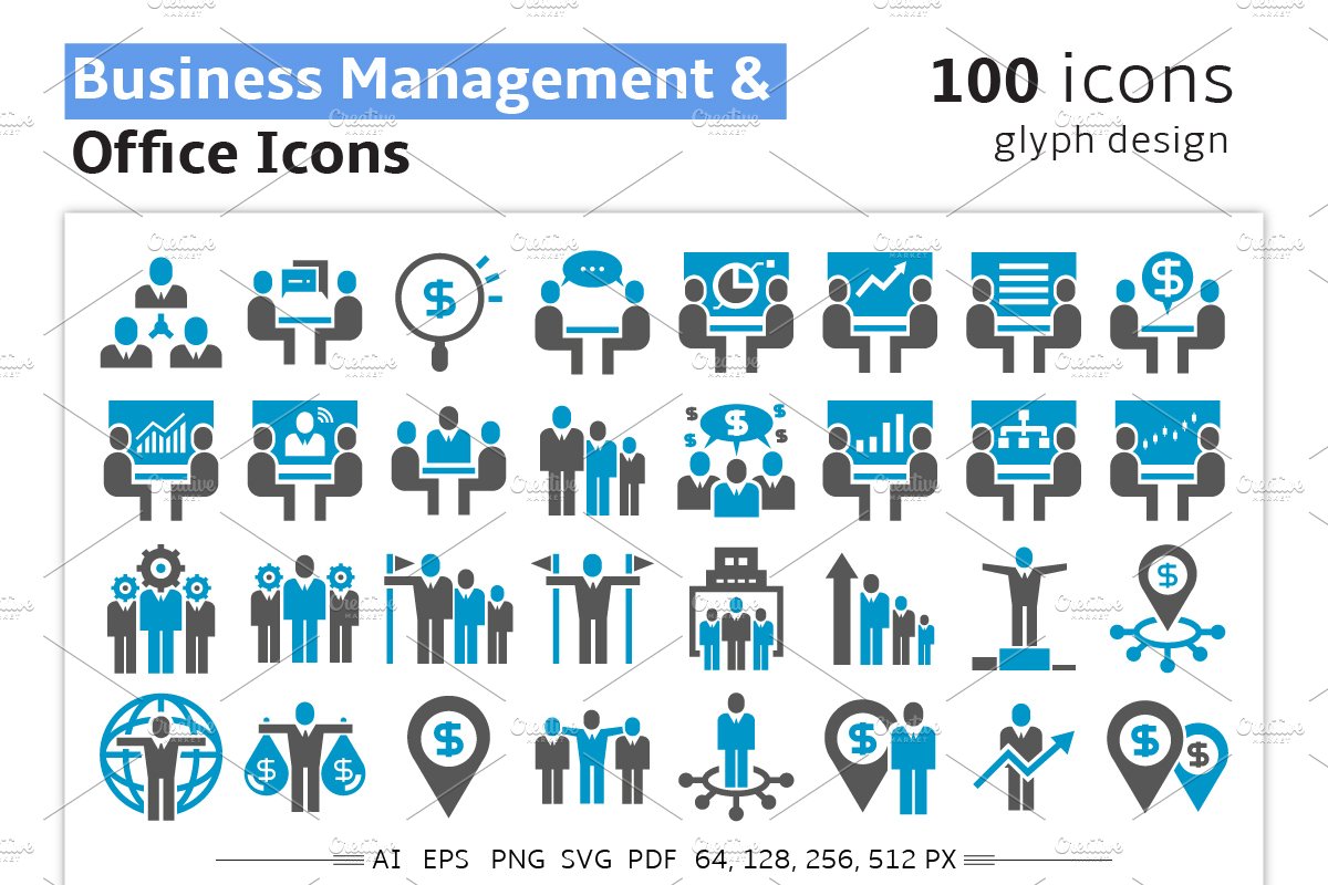 Business Management and Office Icons cover image.