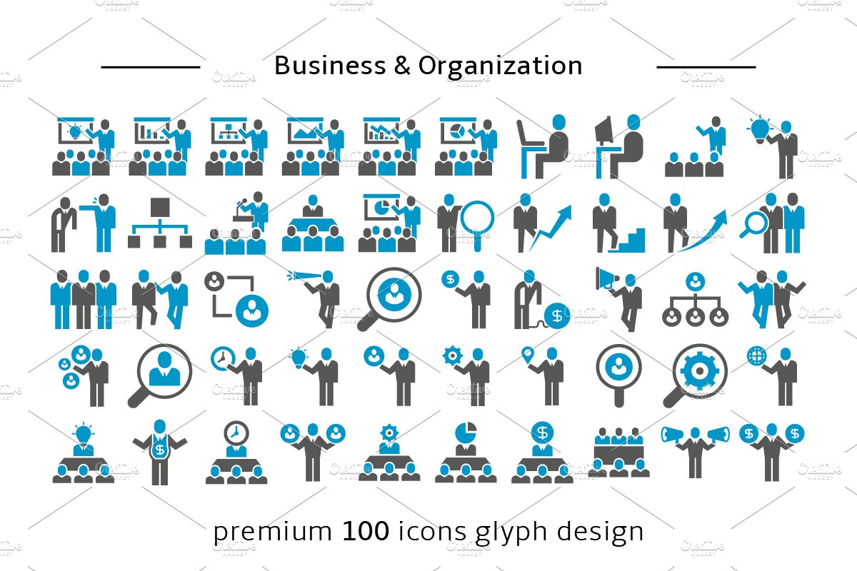 Business & Organization Icons Set preview image.