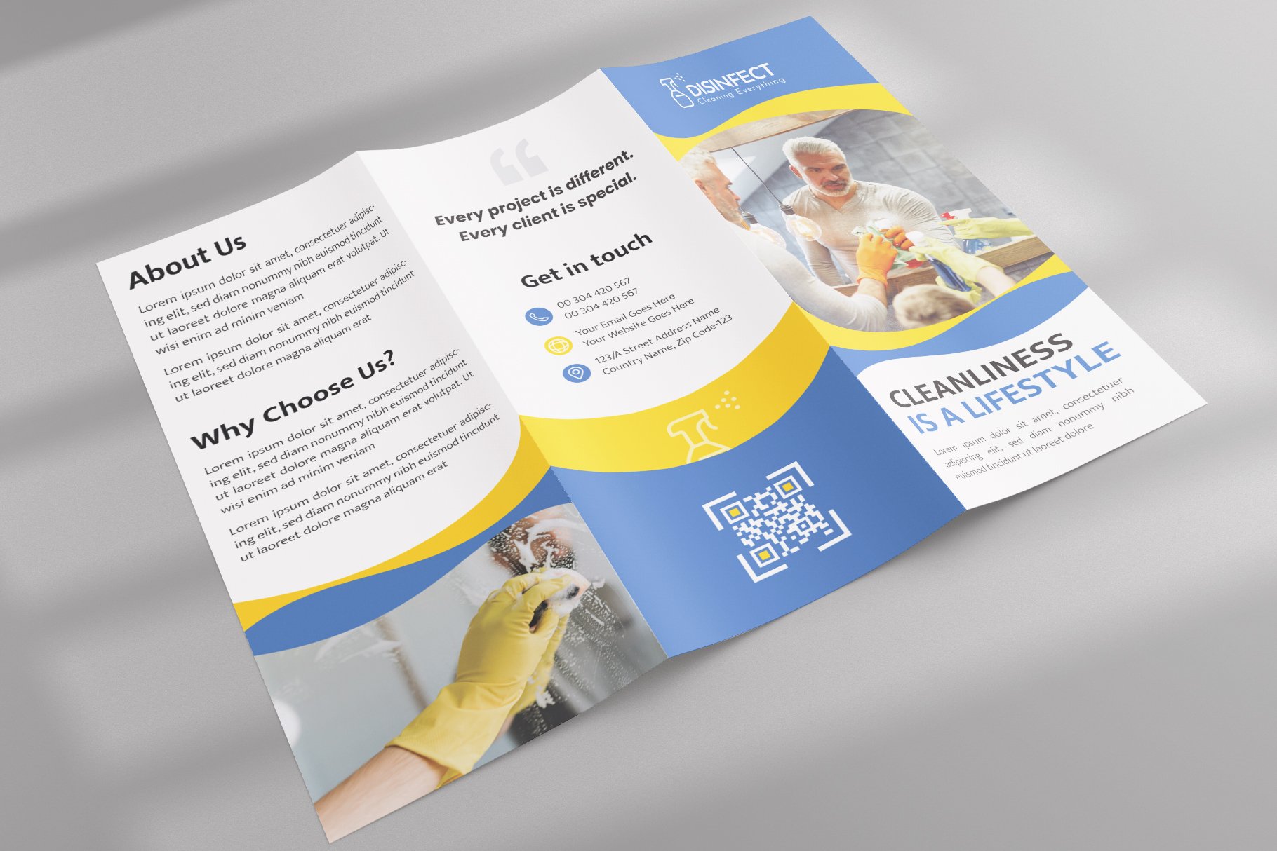 Cleaning Services Trifold Brochure preview image.